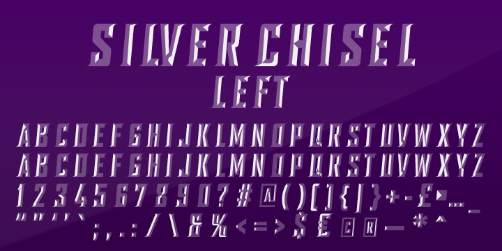 Beispiel einer SILVER CHISEL RIGHT-Schriftart